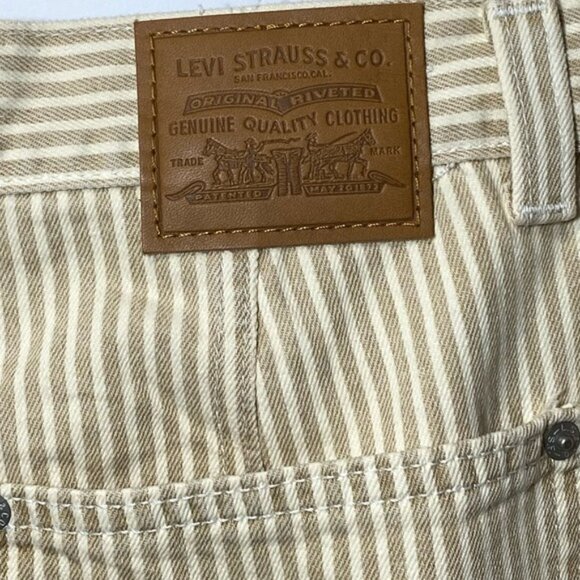 Levi’s Dad Utility Pants Size 27L30 — White with Cream Stripes, Oversized Fit - Picture 8 of 12